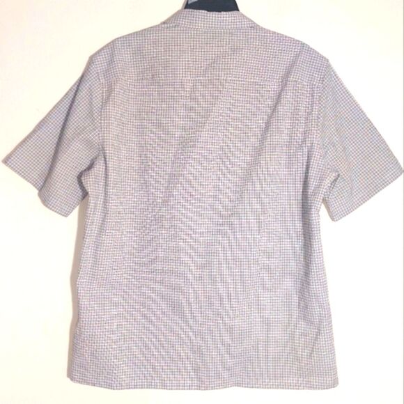 NWT Theory Men's Short Sleeve Button-Up Daze Camp Shirt Baltic/White Size L - Picture 9 of 16